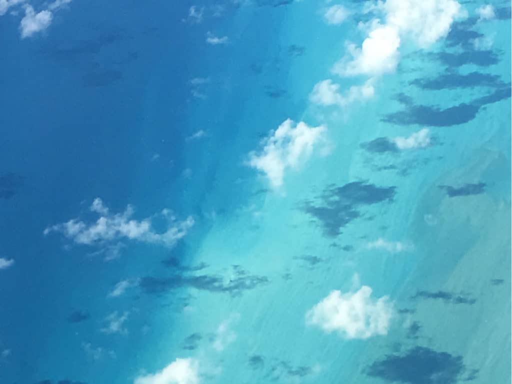 View of Caribbean from the air