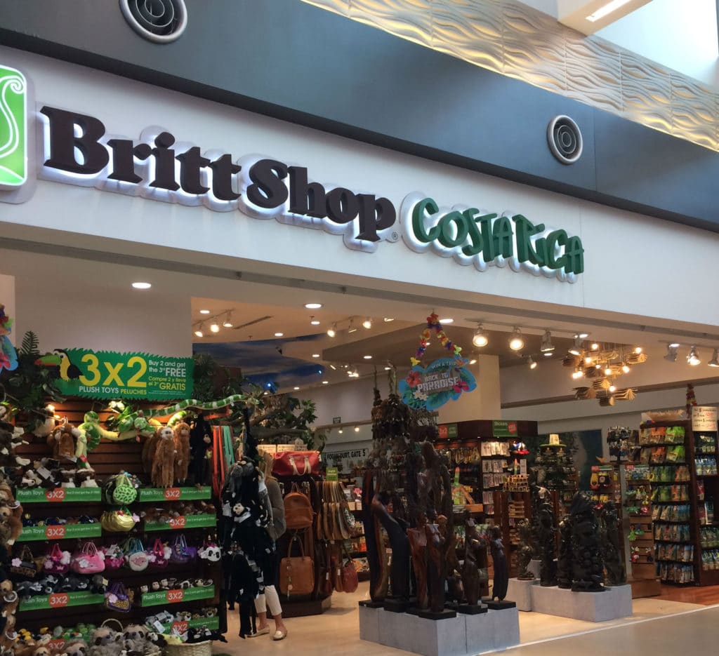 Britt Shop at Juan Santamaria Airport in Costa RIca