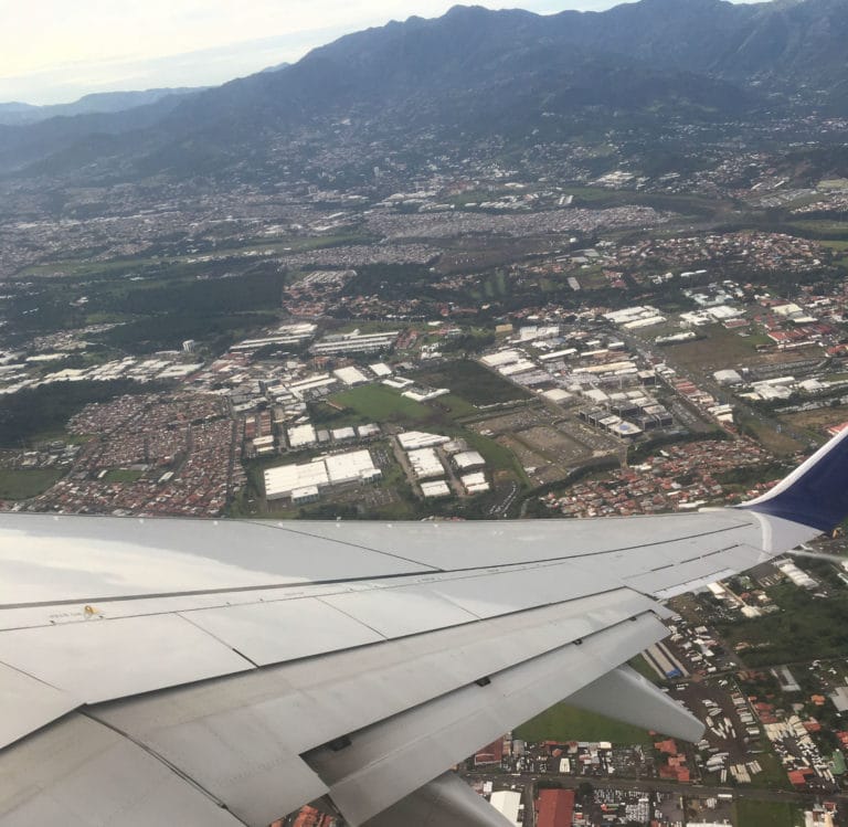 Plane taking off from Costa Rica