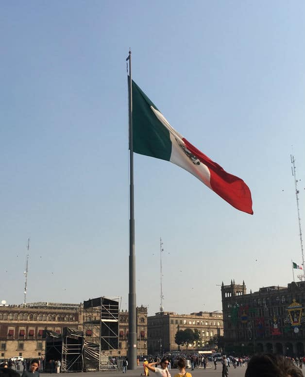Mexican flag at Zocalo
