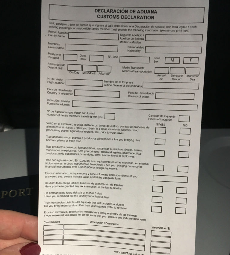 Immigration form